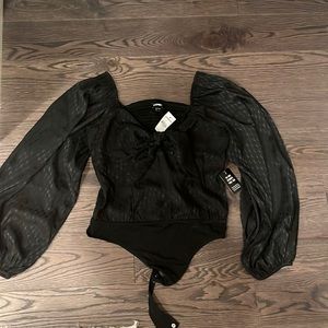 Express Black Tie Front Bodysuit